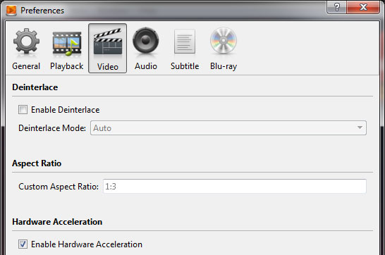 Preferences - Video